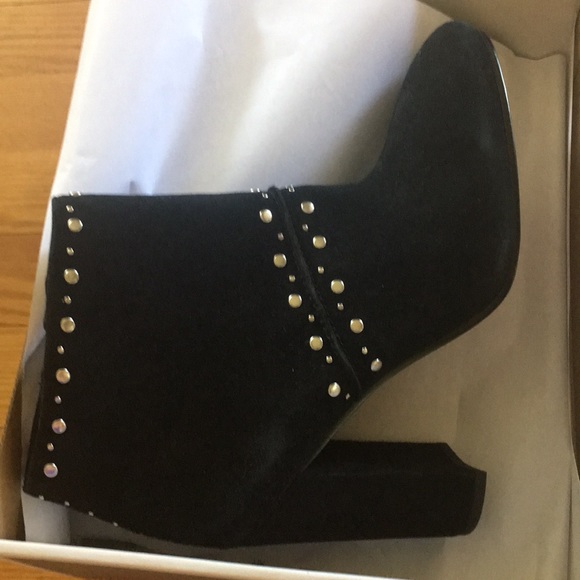 Sam Edleman “Chandler” Studded Ankle Bootie Black Suede - Picture 6 of 7